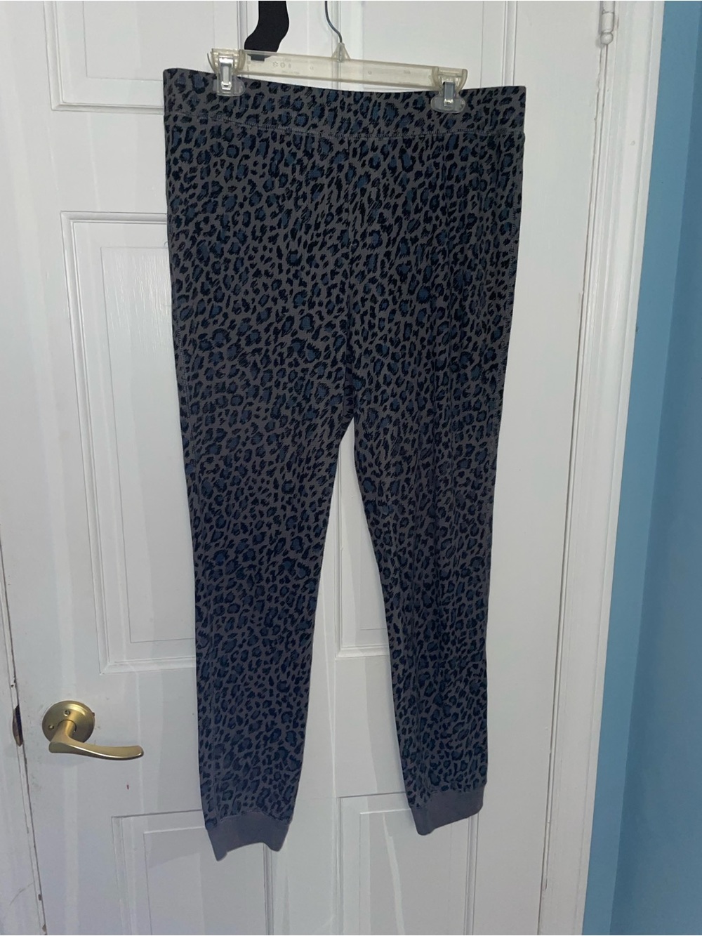AnyBody Grey and blue Leopard Print comfy pants